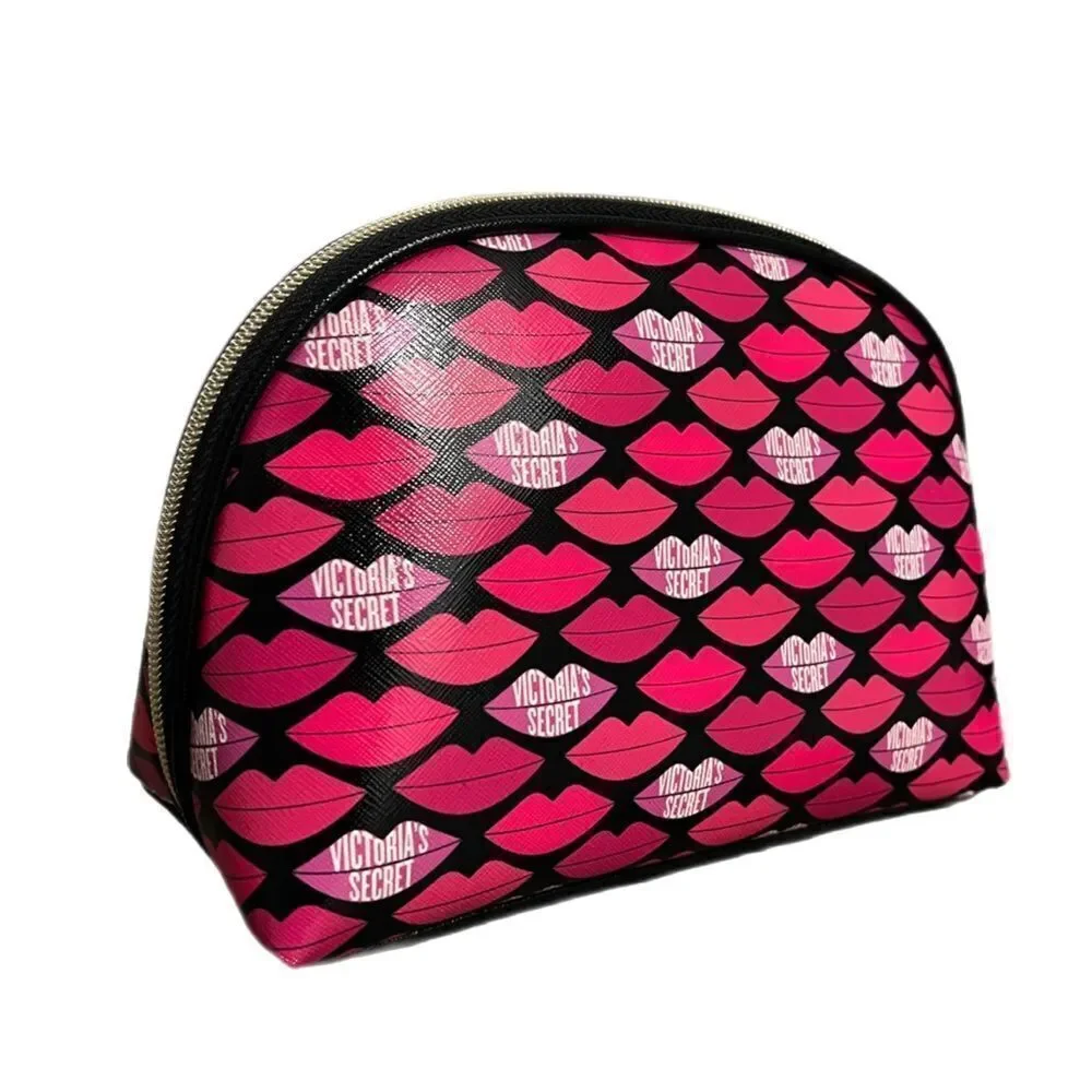 Victorias Secret Beauty Makeup Cosmetic Bag Lips Print